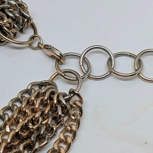 Vintage Gold Tone Layered Multi Strand Chain Necklace - Picture 6 of 6